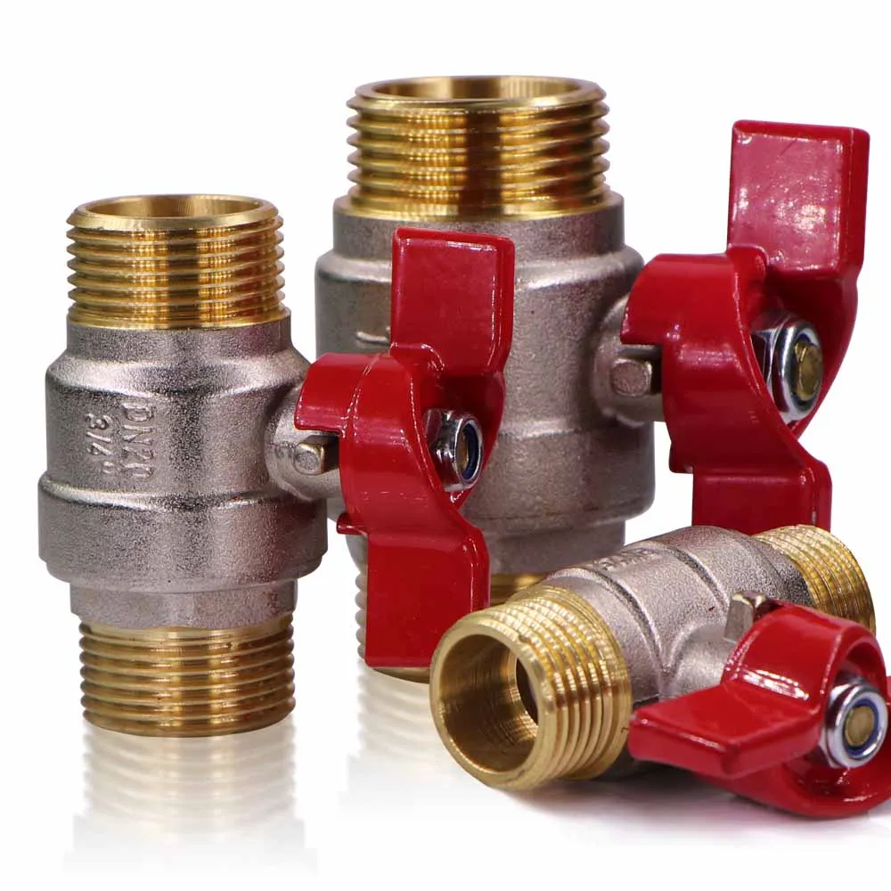 

1/2" 3/4" 1" Brass Metal Ball Valve Adapter with Handle Garden Irrigation Tubing Shut Off Stop Water Switch Tools Connect Repair