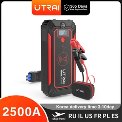 Utrai-Car Jump Starter com Carregador Sem Fio, Banco De Potência para Bateria De Emergência 12V, Iniciando o Boost para JumpStart Veículos