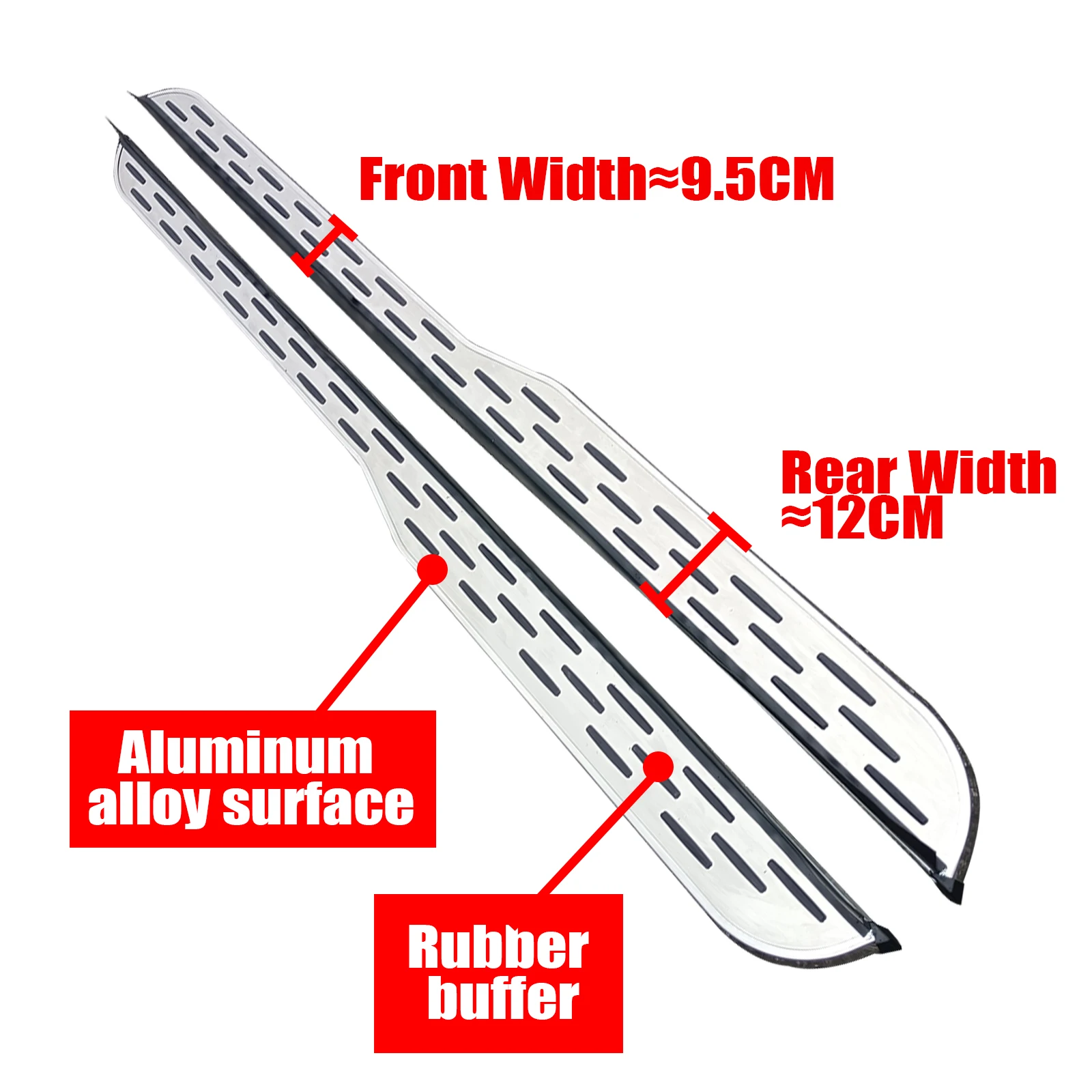 2 قطعة قضبان خطوة من الألومنيوم مناسبة ل Volkswagen VW ID.4 2020-2025 لوحات الجري دواسة الخطوة الجانبية بدون ملحقات الحفر #2
