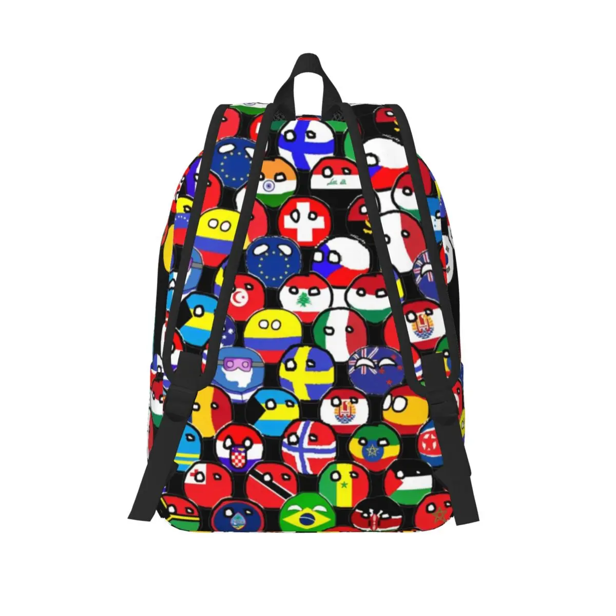 Countryball Cartoon Backpack Elementary High College School Student Countries Earth Cute Bookbag Teens Daypack Gift