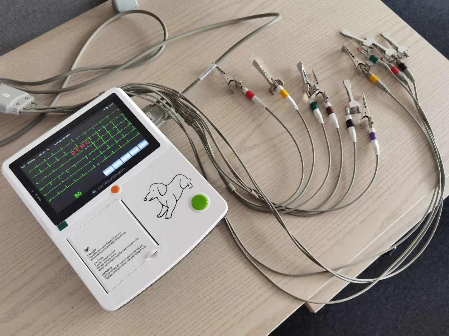 Touch Screen Veterinary Animal Three 3 Channels ECG Machine 12 Leads EKG Electrocardiograph Machine