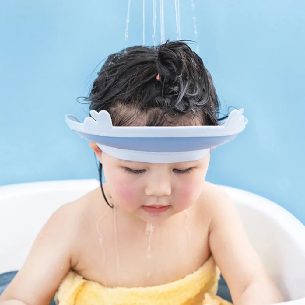 1 قطعة قبعة شامبو مقاومة للماء للطفل قابل للتعديل سيليكون مكافحة تسرب سدادات حماية الأذن غطاء الاستحمام تصميم حيوان لطيف عدم الانزلاق