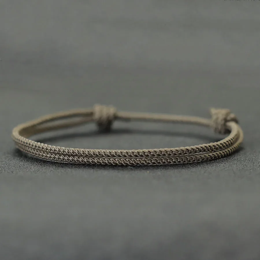 Simple Bracelet For Boyfriend Husband Handmade Weaven Sliding And Adjustable Rope Braslet Homme Anniversary Gift Man Brazlet