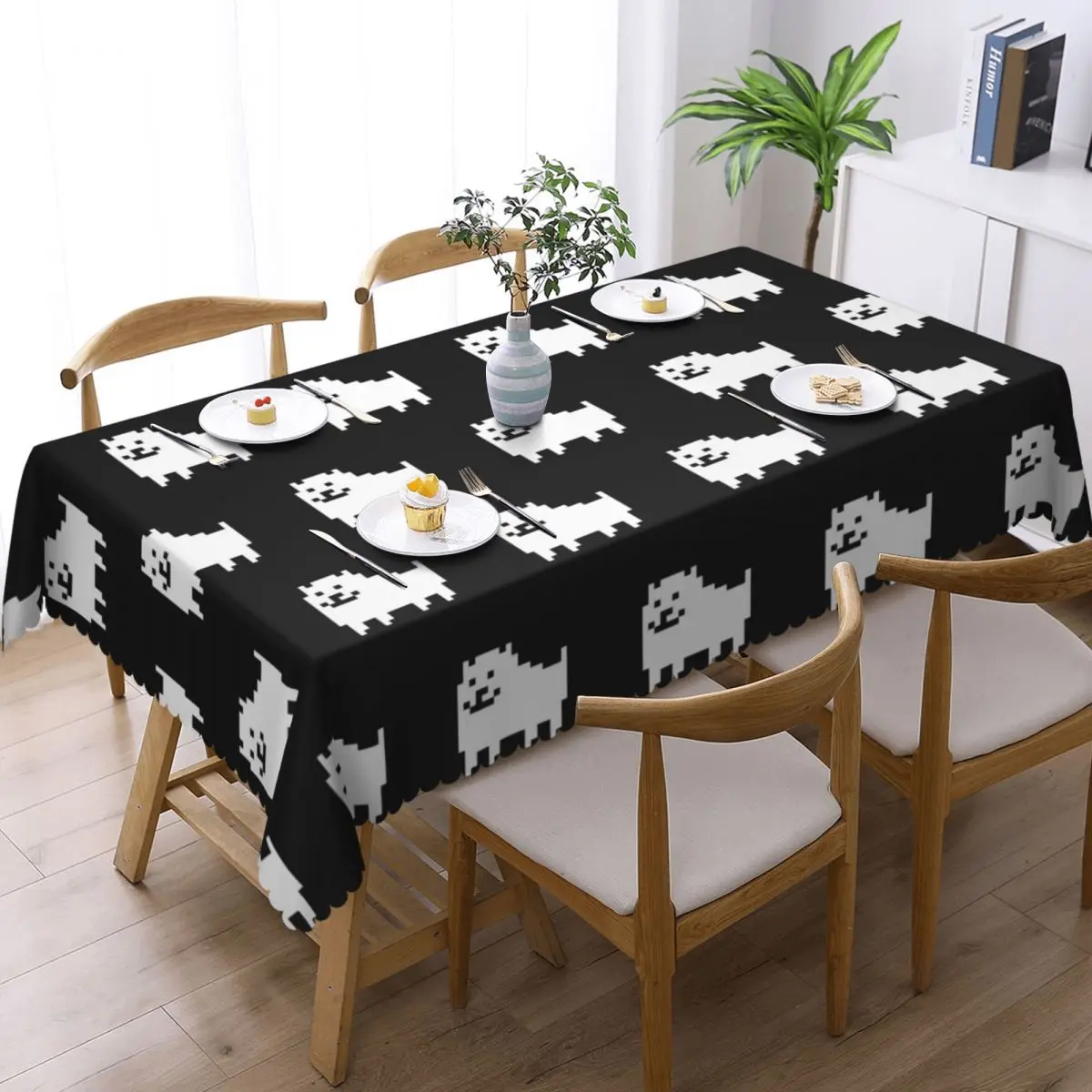 Undertale Annoying Dog Tablecloth Restaurant Kitchen Rectangular Tablecloth Festival Party Tablecloth Outdoor Dining Table Cover