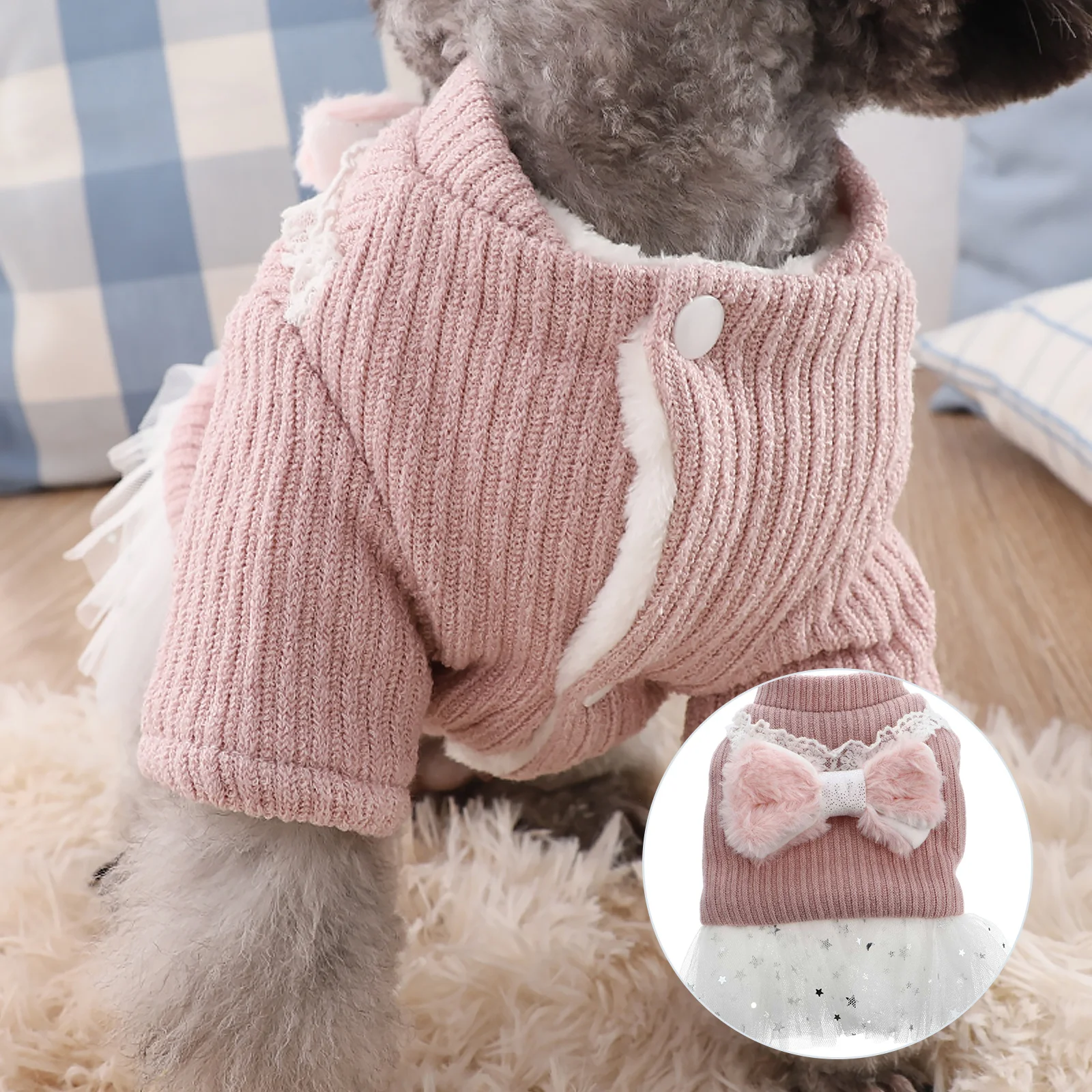 

Thickened Warm Dog Clothes For Small Dogs Cute Pet Skirt Winter Outfit Party Cosplay Apparel Dog Dress Pet Supplies