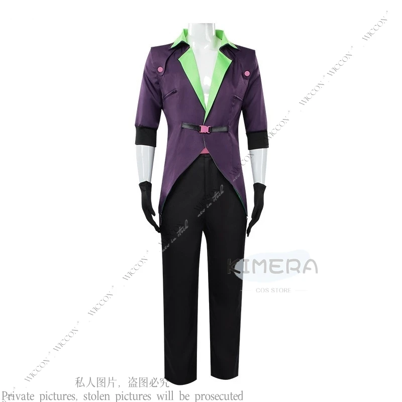 Joker Anime Cosplay Kostuum Pruik Groene Vermomming Volwassen Outfits Mannelijke Halloween Carnaval Party Pak Voor Man Dagelijkse Outfit Rollenspel