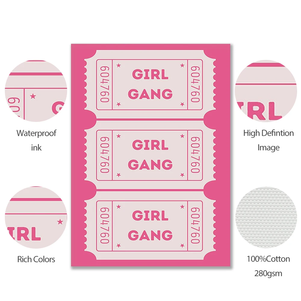 Galentines Day Decor Set Prints Best Friends Galentines Party Decor Cute Pink Bresties Canvas Painting Trendy Art Murals Decor