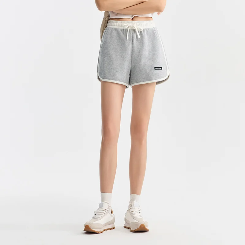 Semir-Calça casual feminina de cintura elástica, cor de colisão, shorts de textura solta, tendência simples, estilo esportivo, novo, verão, 2022