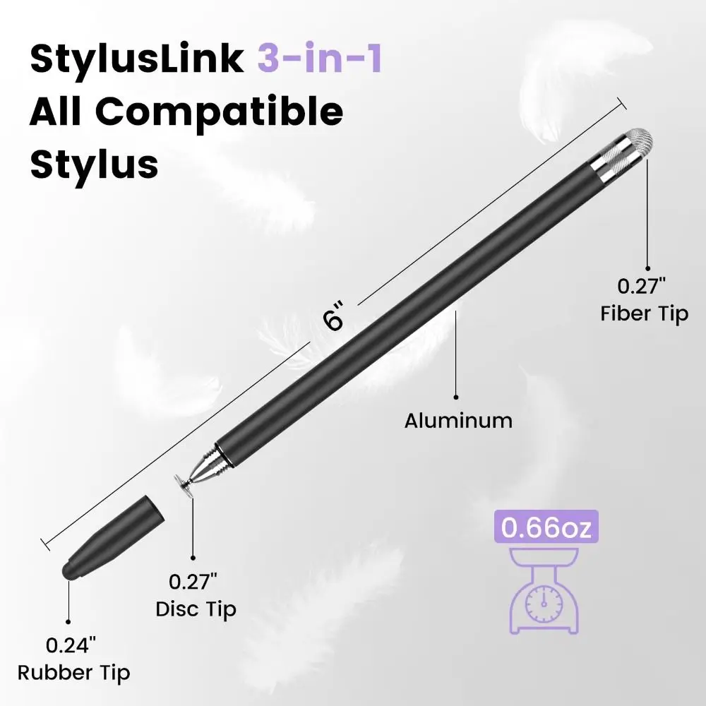 

New 3-in-1 Stylus Pen No Bluetooth Metal Touch Screen Pen High Sensitivity Universal Capacitive Touch Pencil