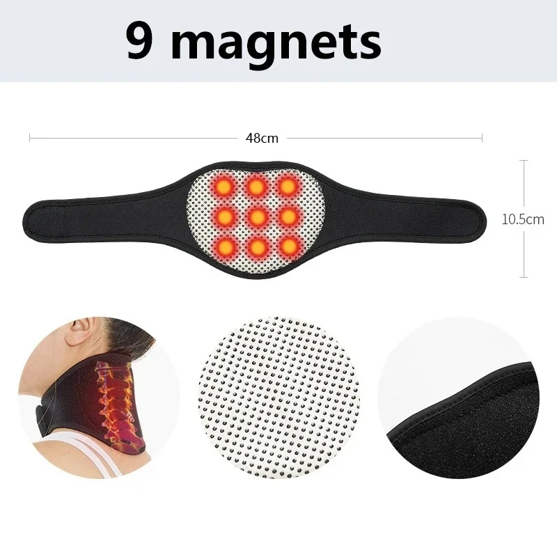 Colar Cervical Magnético Autorrequecedor: Almofada Cervical Macia e Portátil com Aquecimento Espontâneo
