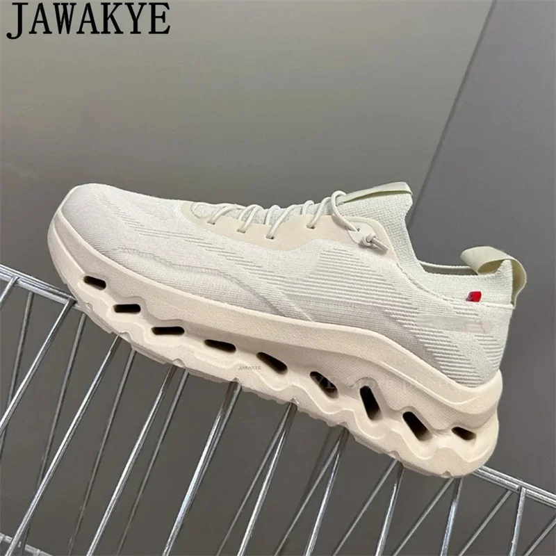 Breathable Comfortable Platform Sneakers Flat Shoes Woman Summer Lace-Up Casual Shoes Unisex Trainer Running Shoes