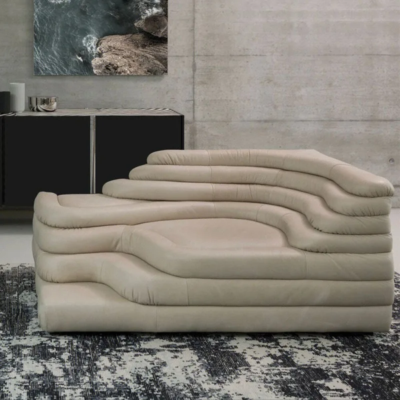 Hills Vintage Terraced Sofa Leather Alien Module Internet celebrity Sofa Chair