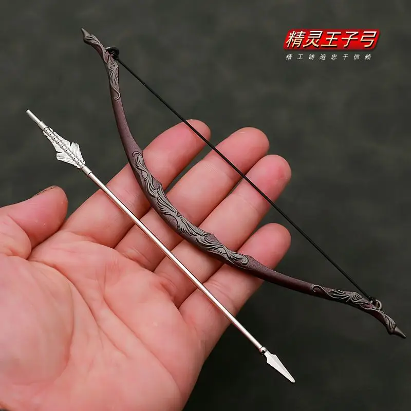 Ancient weapons, bow and arrow of Elf Prince Legolas Zinc alloy model ornaments crafts (18CM length)