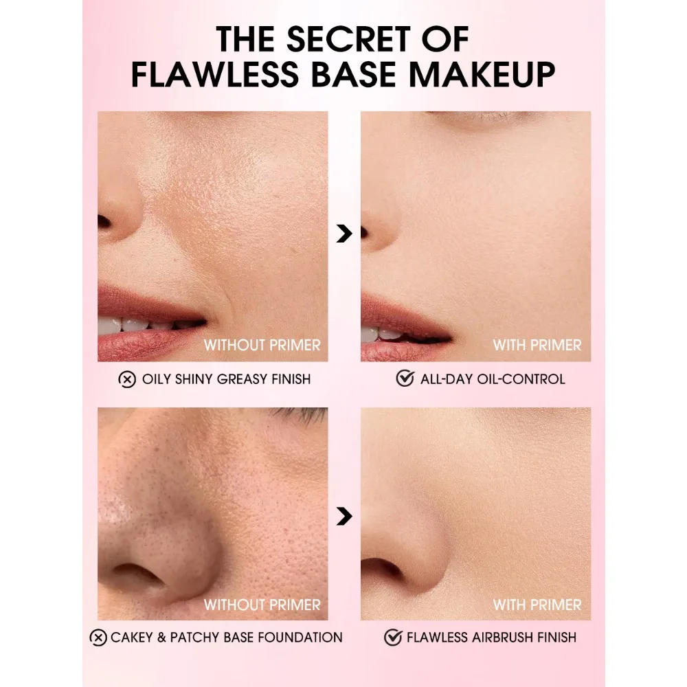 포리리스 페이스 프라이머 젤 오일 컨트롤 프리 메이크업 스무스 스킨 모이스춰 라이징 투명 베이스 파운데이션 내추럴 매트 오랫동안 지속