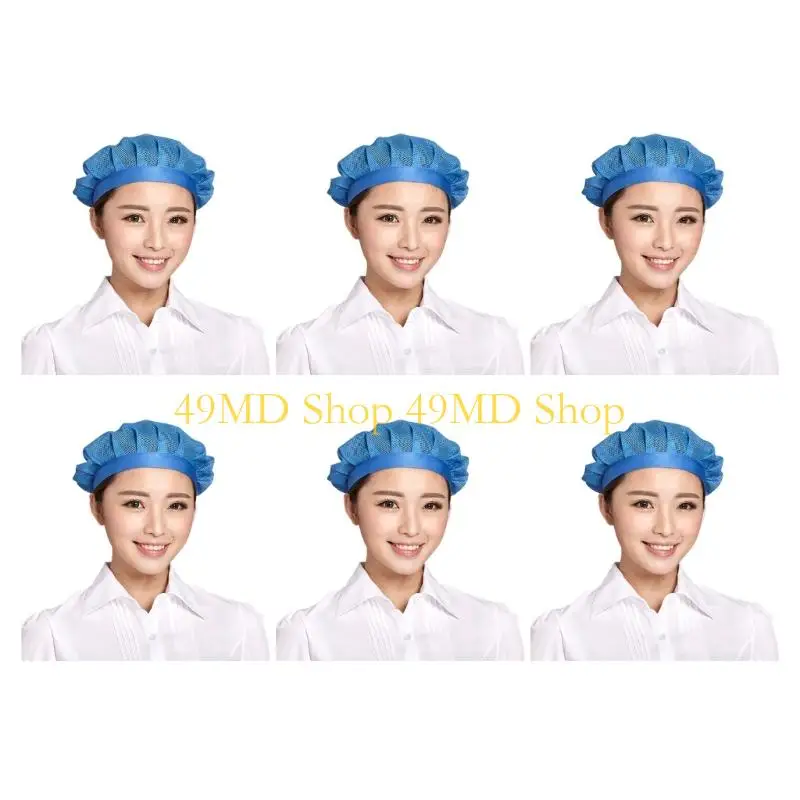 49MD 6Pcs Small Meshes Chefs Work Hat Breathable Professional Kitchen Cook Hat For Kitchen And Service