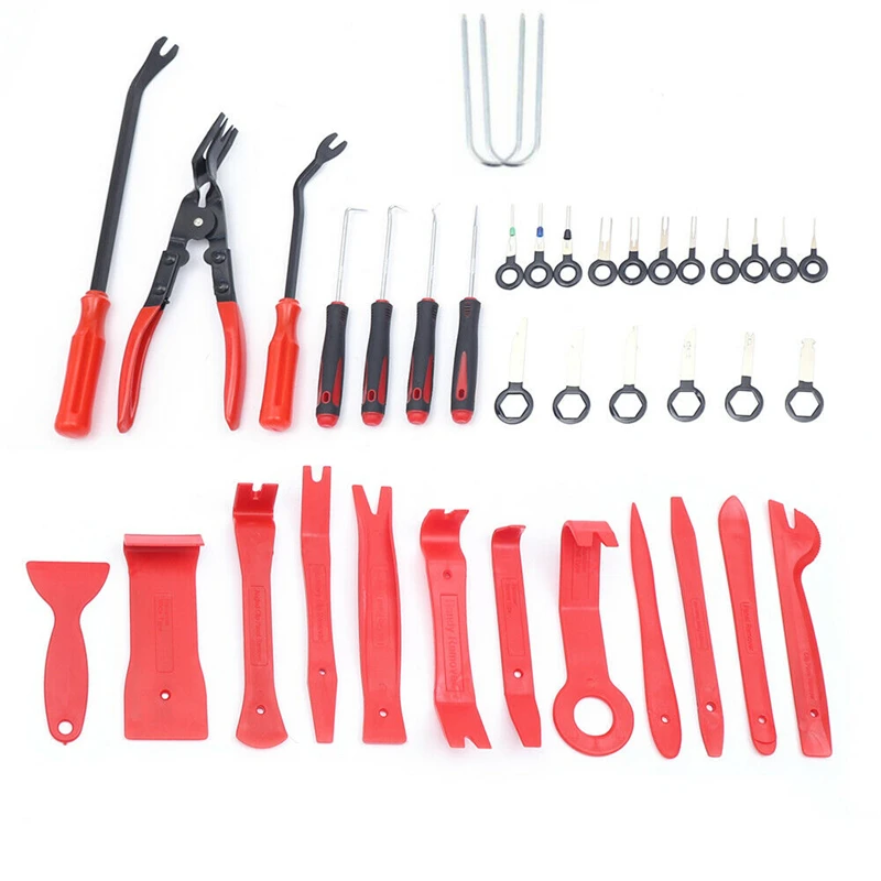 38Pcs Car Door Clip Panel Trim Removal Tools Kits Navigation Blades Disassembly Car Interior Seesaw Conversion Repairing Tool