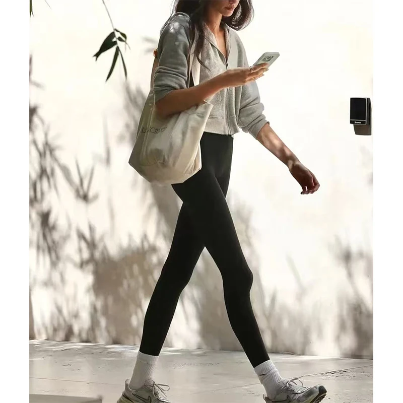 Leggings 100% lana ~ Pantalones antideslizantes, adelgazantes y cálidos, versátiles para uso diario, mallas gruesas de estilo otoño e invierno para mujer