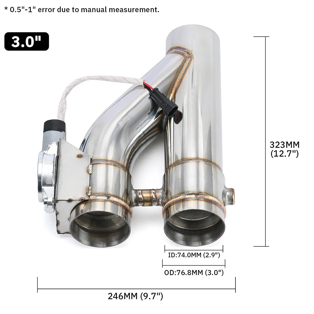 Contournement universel de silencieux de tuyau de découpe d'accès à double assujet, acier inoxydable, tube inférieur de garniture, télécommande, 2.5 