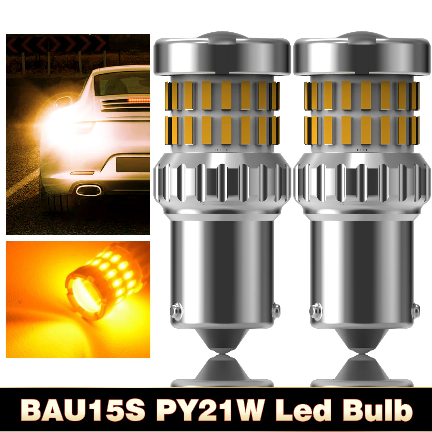 2 шт. светодиодные лампы BAU15S PY21W CANBUS для автомобиля, суперяркие указатели поворота, 1440+3020 SMD-чипов, Plug and Play, 12В постоянного тока, для BMW E30 E90 F30 F10