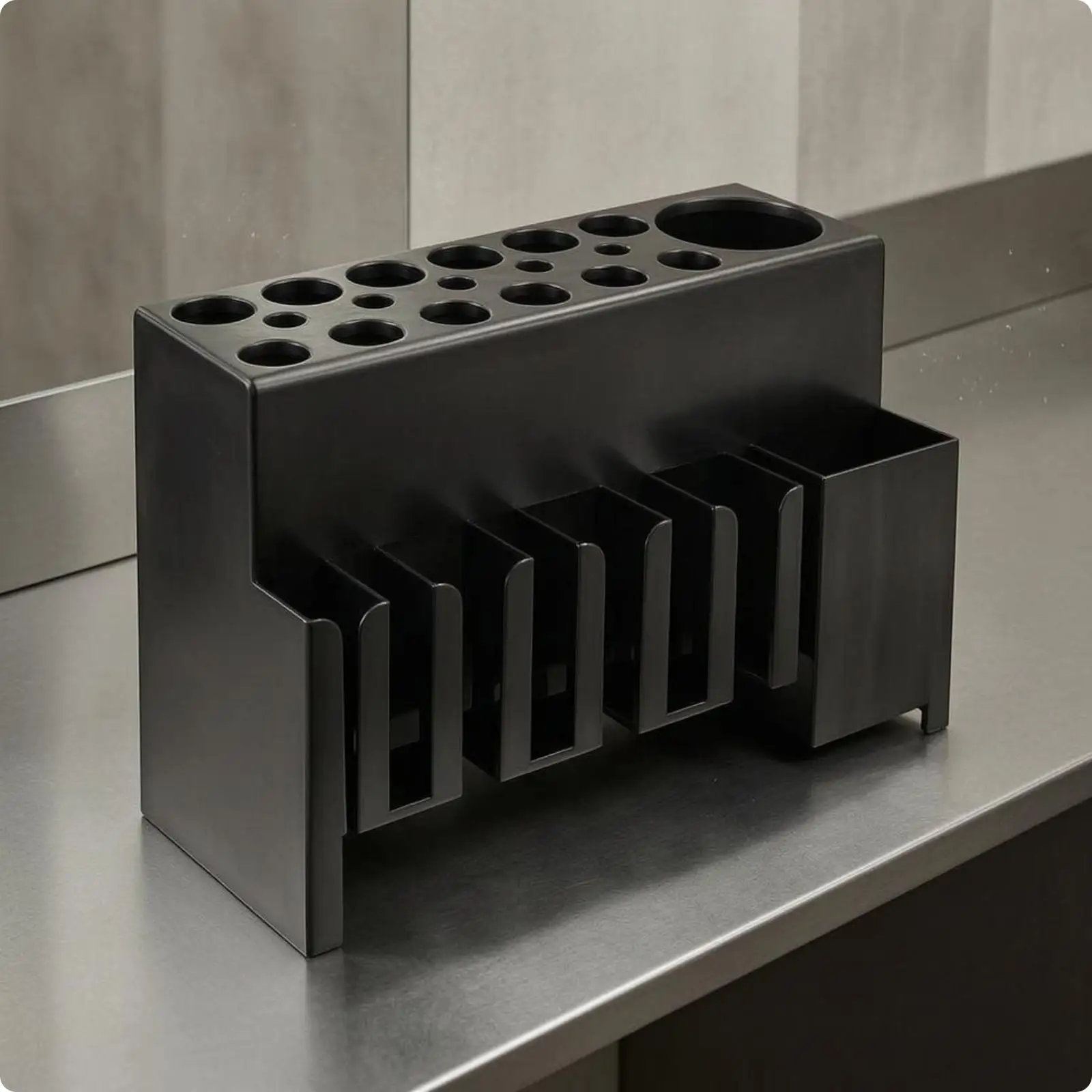 Salon Supplies Hair Styling Organizer Box for Barber Accessories with Vertical Dividers for Countertop Use