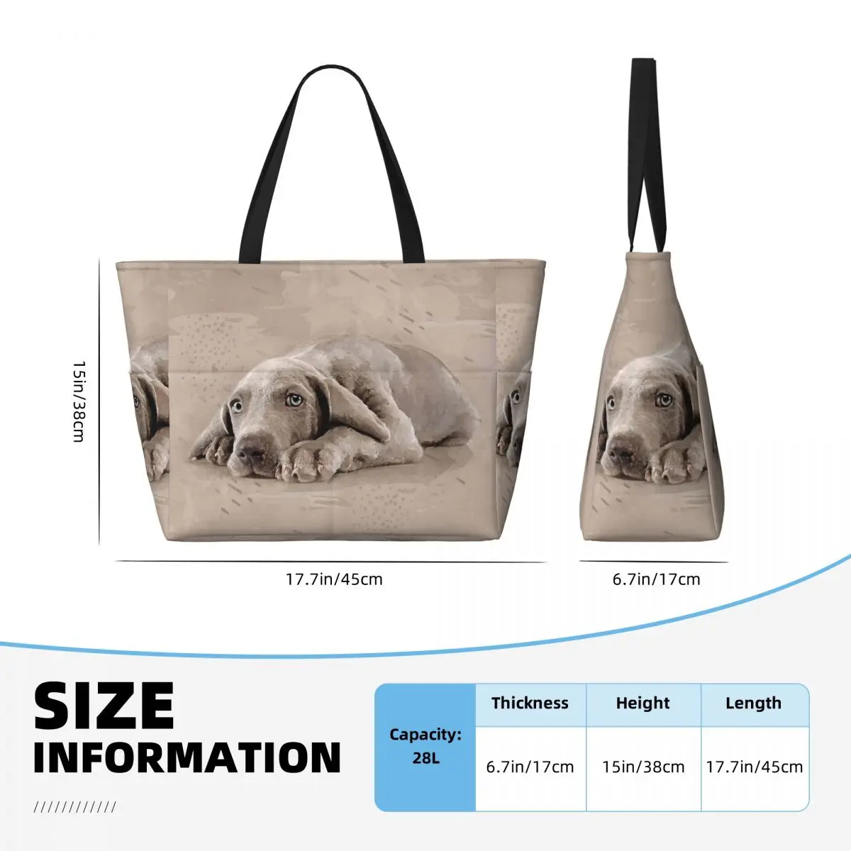 Weimaraner Puppy Beach Tote Bag Deporte Gimnasio Yoga Duffle Bolso de mano grande Bolsa de viaje para mujer Bolsa de fitness