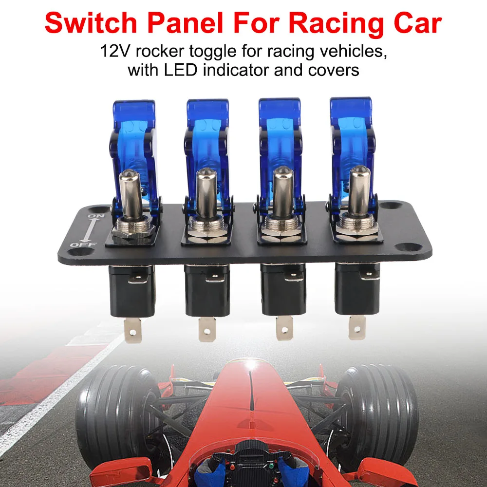 1/4pcs Rocker 20A 12V Truck Switch Panel Auto Ignition Start Push Button LED Indicator Racing Car Starter Vehicles Light Toggle