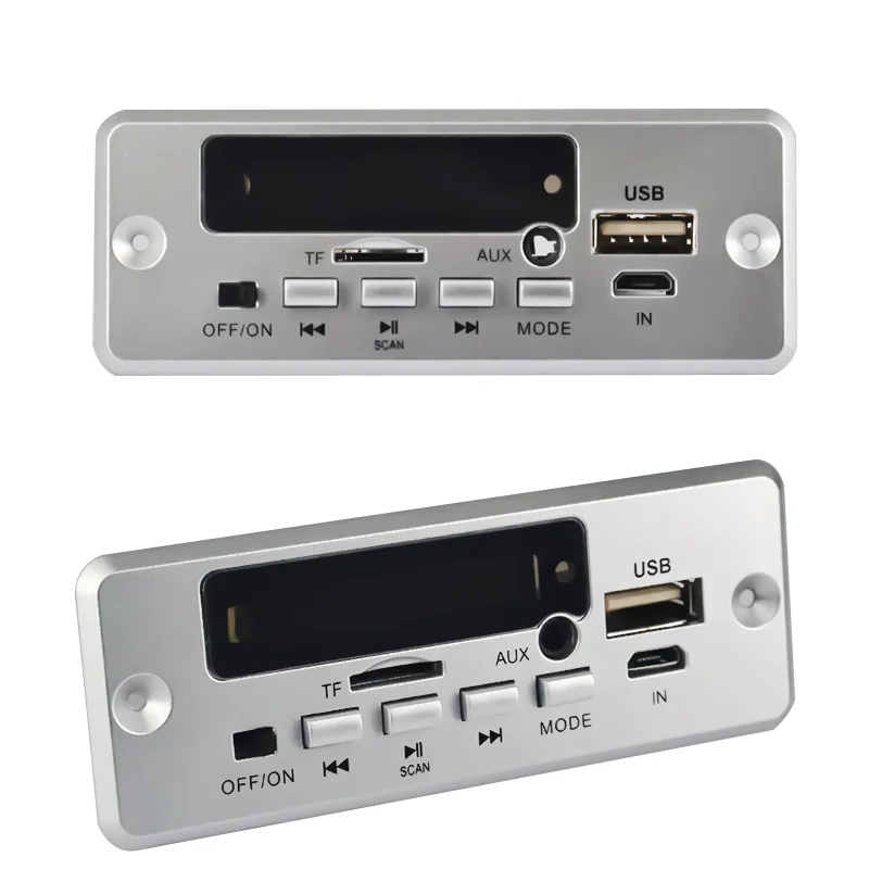 لوحة مضخم صوت للسيارة 2 × 25 وات بلوتوث 5.0، وحدة فك تشفير MP3 مع راديو FM/TF/USB/مكالمات والتسجيل بدون استخدام اليدين، نظام صوت DC 6-12V DIY