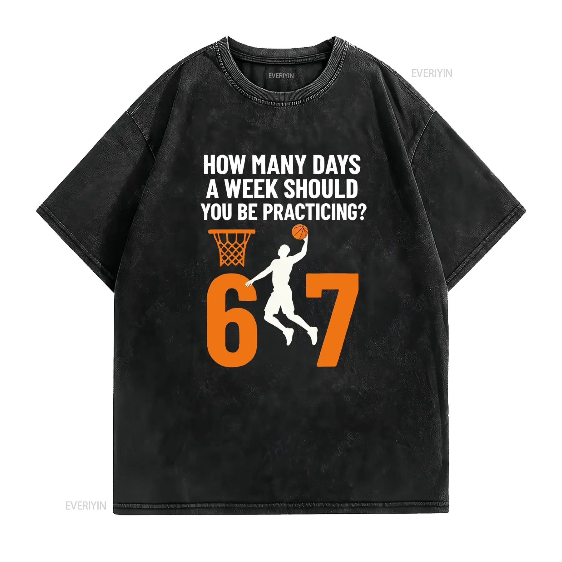 Quanti Giorni Divertente 67 Meme Maglietta da Basket Allenamento Regalo Vintage Hoops T Shirt Grafica vintage Washed fashion