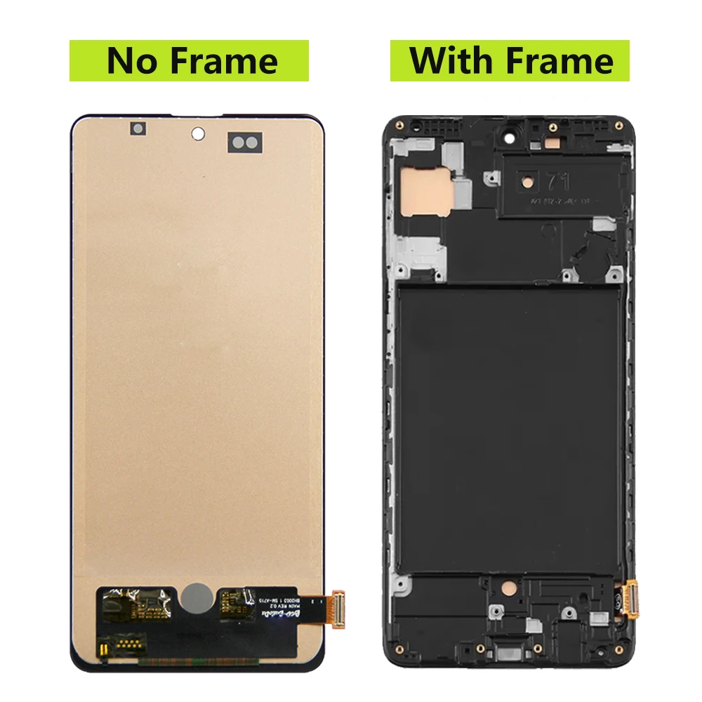 Display Screen for Samsung Galaxy A71 A715 A715F LCD Display Digital Touch Screen with Frame for Samsung A71 Screen Replacement