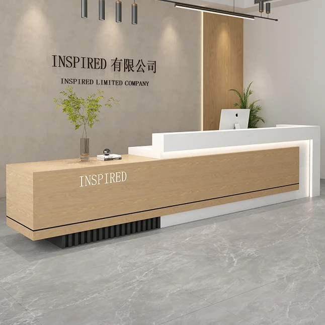 Company front desk log color counter simple modern beauty salon yoga studio oral bar checkout page