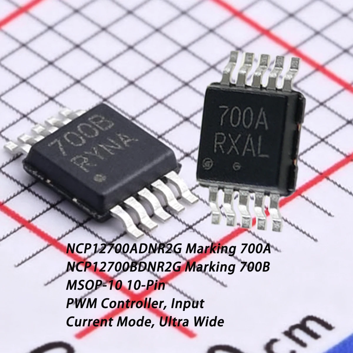 5PCS NCP12700ADNR2G NCP12700BDNR2G Marking 700A 700B MSOP-10Pin 100kHz~1MHz 9V~20V NEWOriginal PWM Controller Input Current Mode
