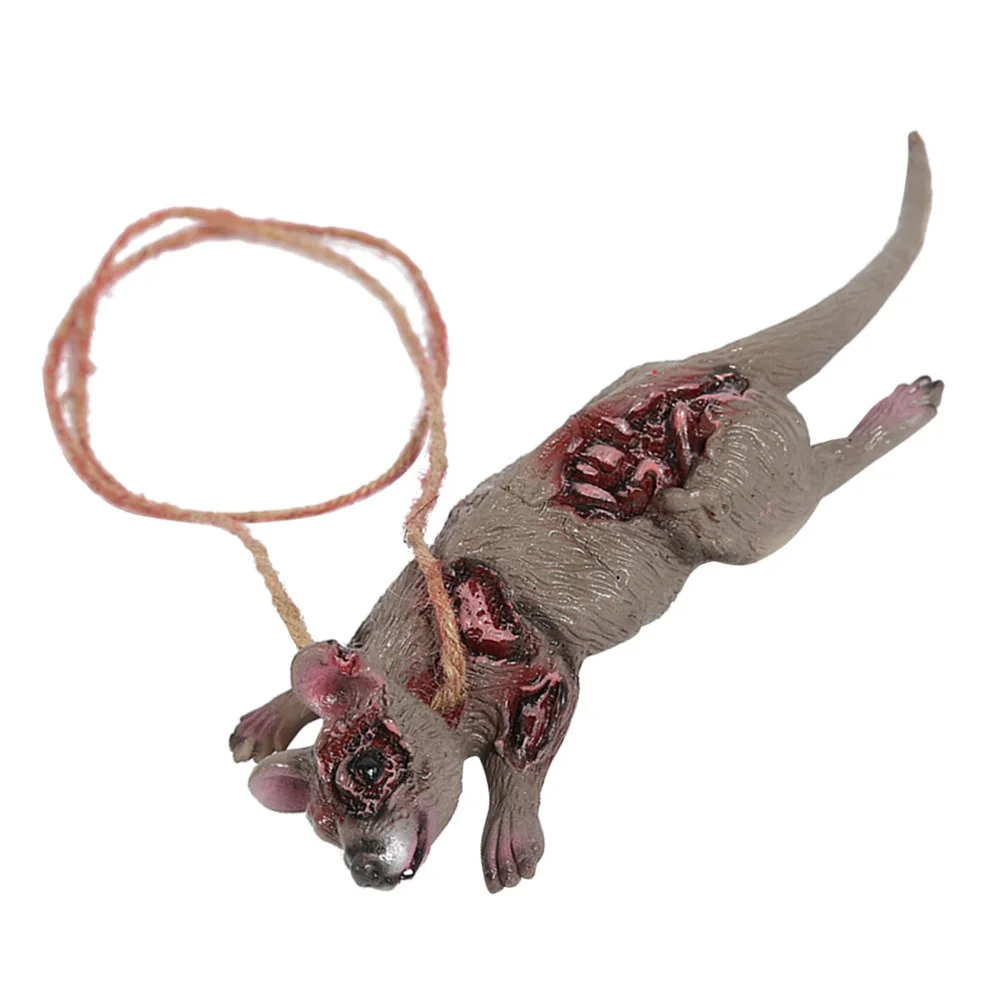 

2Pcs Bloody Rat Hanging Pendants Halloween Simulation Horror Animal Decoration Scary Haunted Party Hanging Ornament