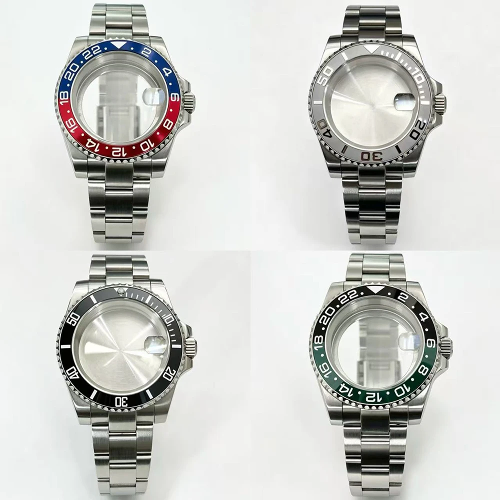 40Mm Classics Watch Case Stainless Steel Watch Accessories For NH35 NH34 Miyota8215 ST1612 Movements Sapphire Glass Crystal