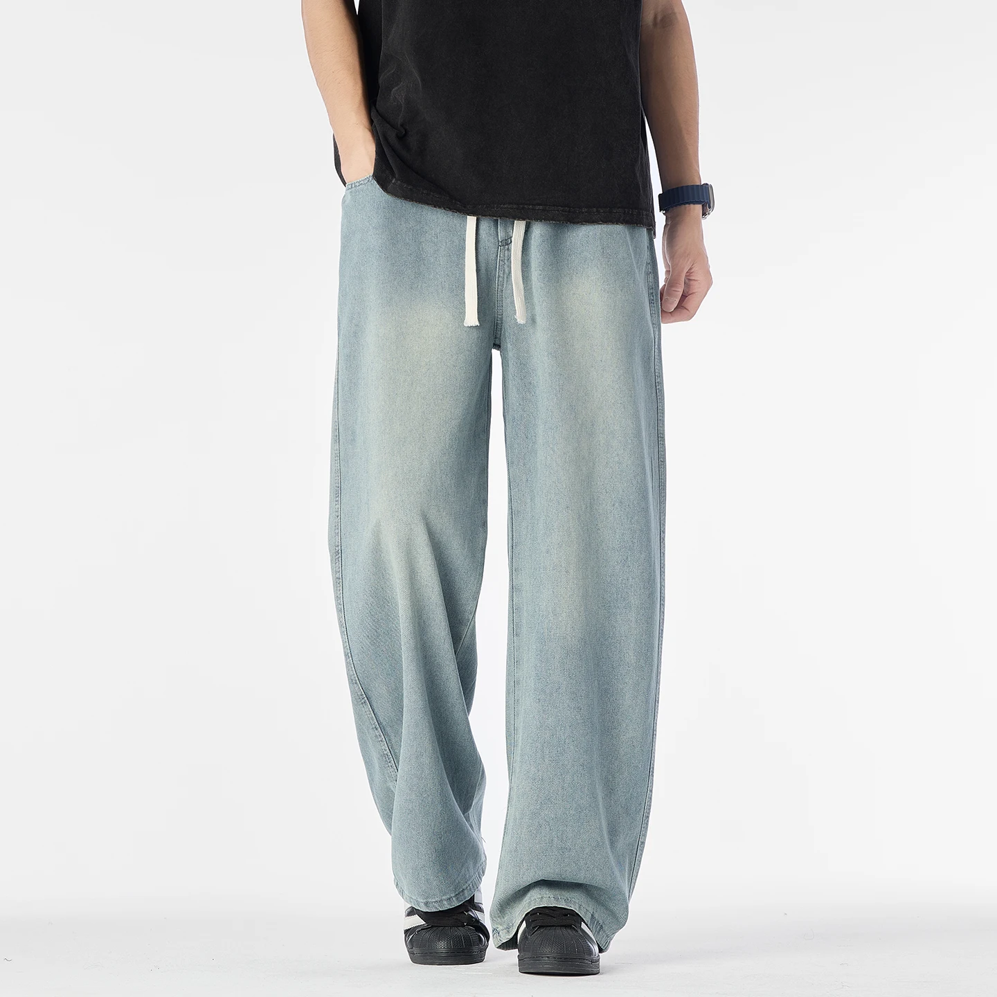 

Мужские модные джинсы Slim Fit, эластичные, комфортные, весенне-осенние, повседневные, из денима, больших размеров, с эффектом потертости, классические, новые