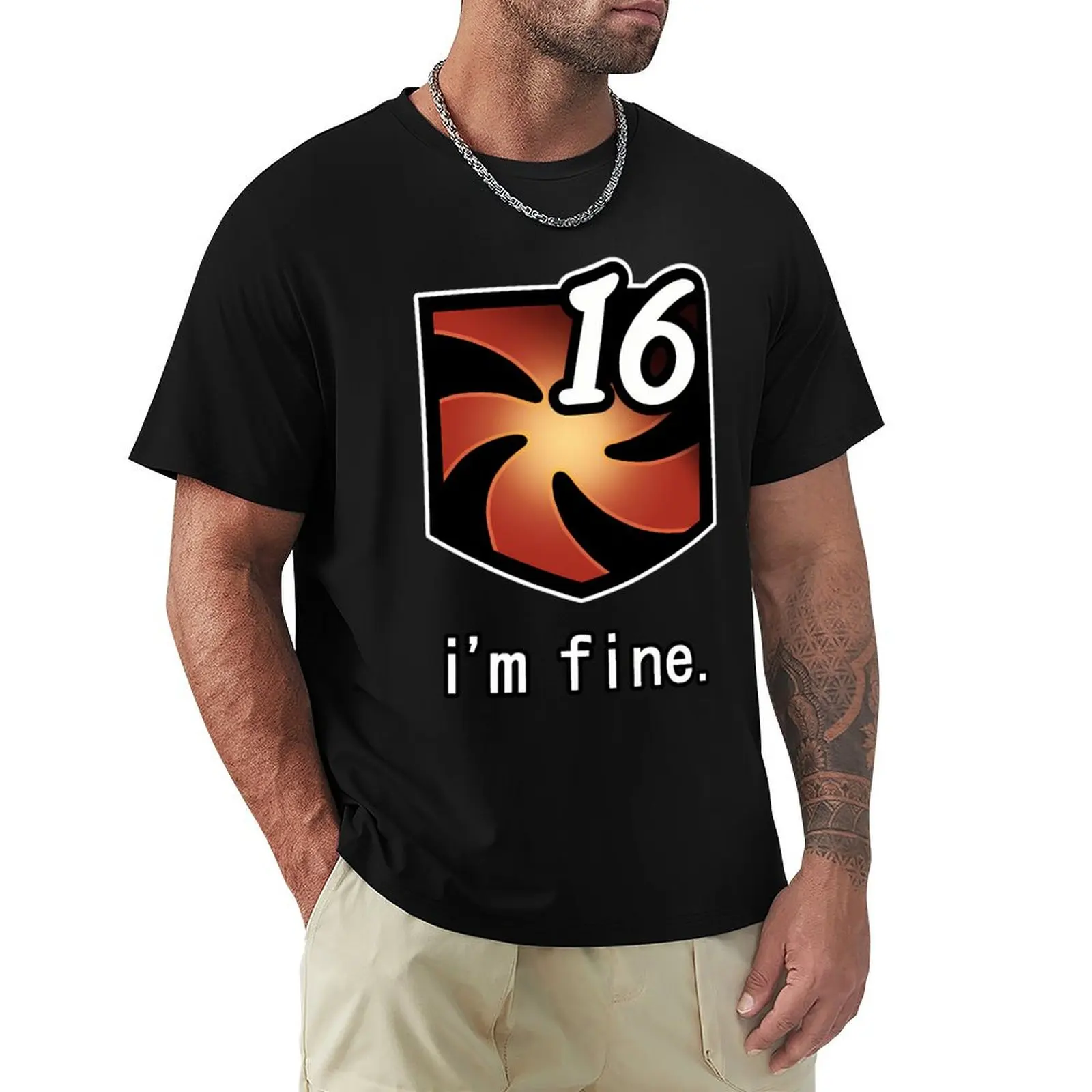 I'M Fine Vuln Stacks Ffxiv T-Shirt Sweat Absorbing Sports Tee Shirt
