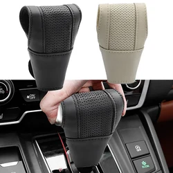 Cubierta de cuero para palanca de cambios de coche, Protector de perilla de transmisión automática, estilo