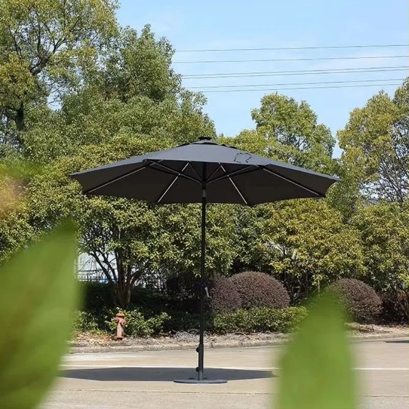 Aluminum Hand Crank Modern Outdoor Parasol Auto Tilt Foldable UV Protection Garden Parasol 3M Center Pole Parasol Fast Delivery