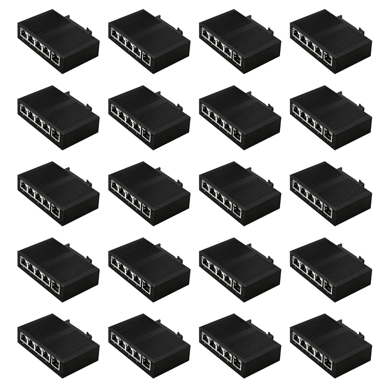 

20X 5 Port 100Mbps Network Switch Ethernet Industrial Grade Switch Unmanaged Rail Type Industrial Network Splitter