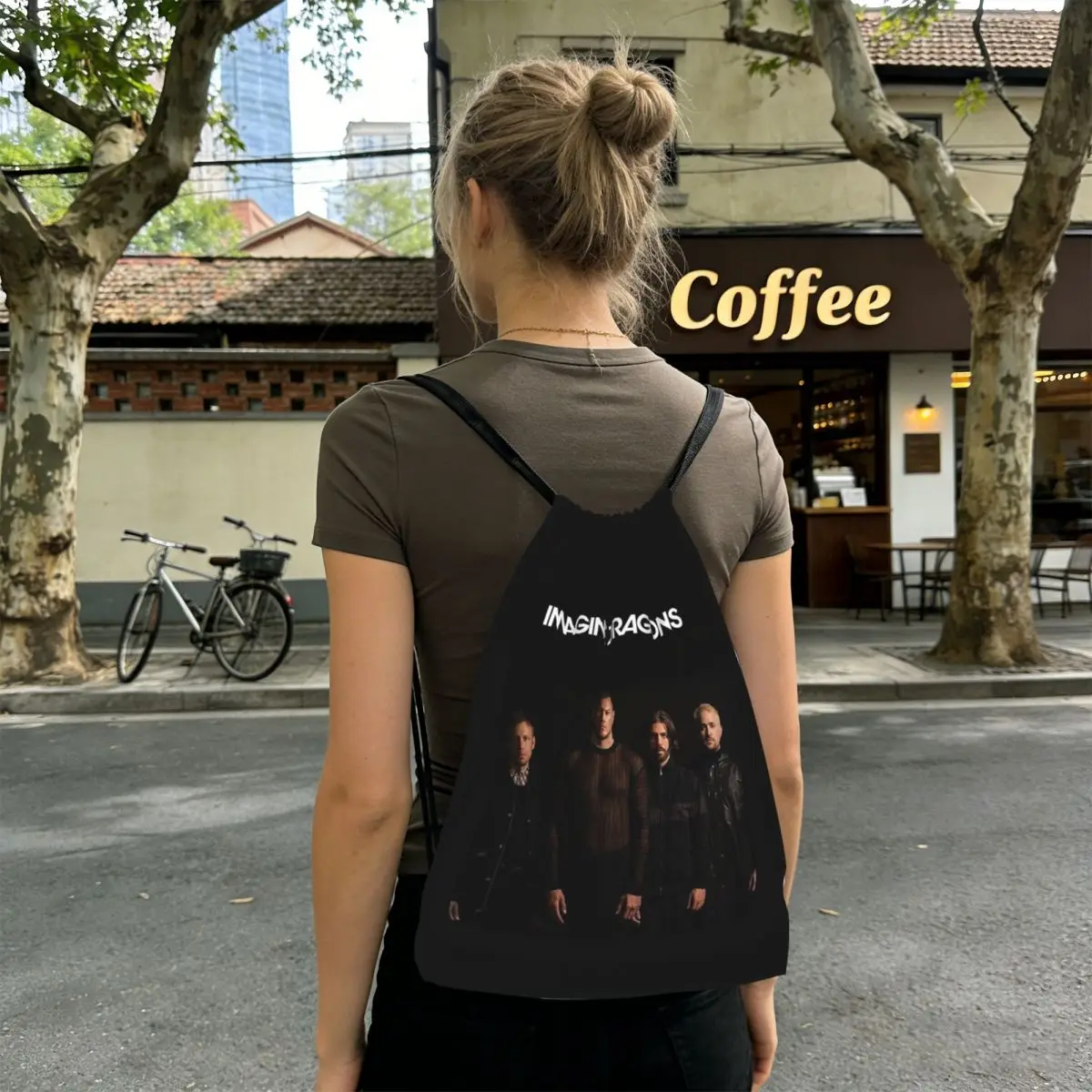 Imagine Dragons Band Loom Tour Backpacks Portable Drawstring Bags Sports Bag Book Bags for Man Woman Students