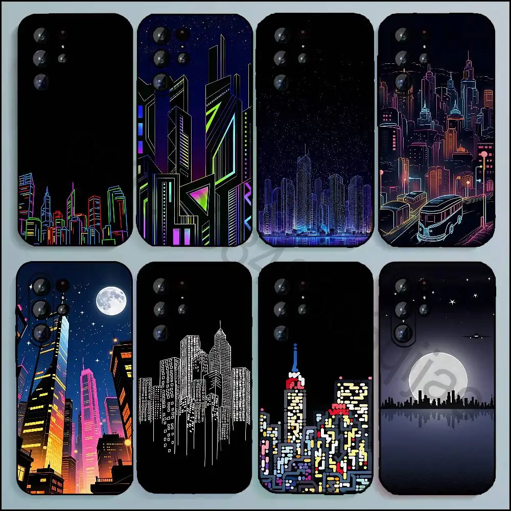 City Phone Case For Samsung Galaxy A20 21 22 31 32 52 53 72 73 80 91 Soft Black Cover