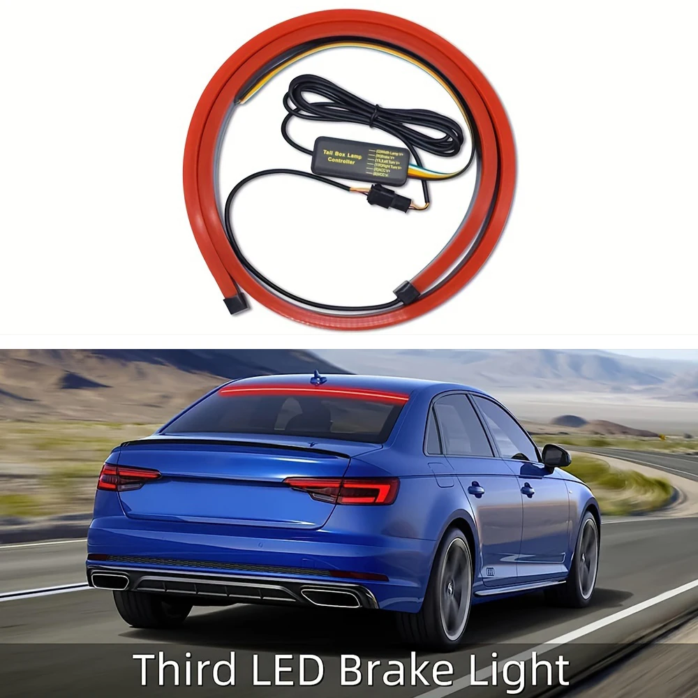 1m Car Rear Brake Led Lights Strip Auto Styling Accessories Additional Brake Lamp Warning Turn Signal Flexible LED Strips
