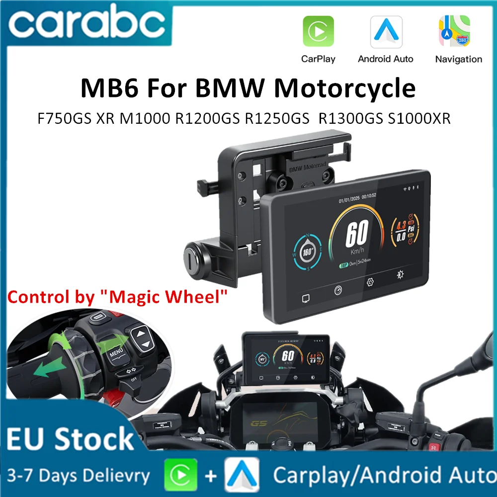 Écran de navigation numérique pour tableau de bord de moto avec CarPlay sans fil et Android Auto pour BMW F750GS R1200GS R1250GS R1300GS