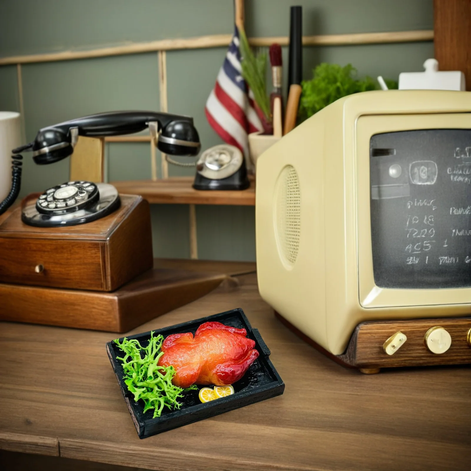 3pcs Miniature Food Set: Realistic Roasted Chicken Duck Goose For Dollhouse Kitchen Holiday Scene Montessori Educational Craft