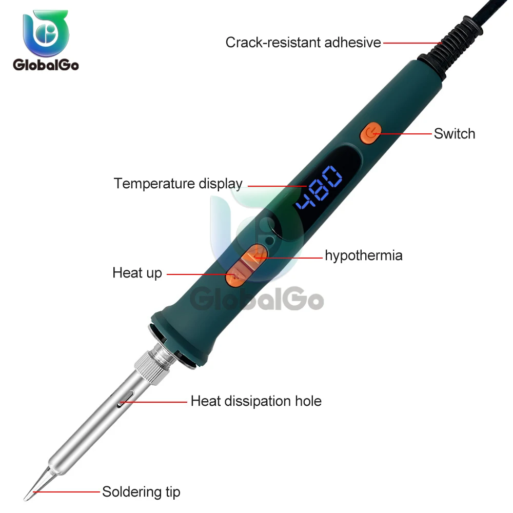 120W Adjustable Temperature Electric Solder Iron Rework Station Mini Handle Heat Pencil Welding Repair Tools 200-600℃