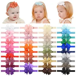 10 Pieces Baby Girls Headbands 3 Inch Grosgrain Ribbon Hair Bows Headbands for Baby Girls Infants Kids and Toddler