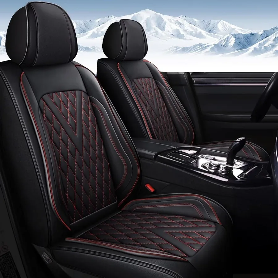 

2PCS Front Car Seat Covers for Subaru Forester 20002025 2026 Model Premium Faux Leather Seat Cushions with Red Line Design Dura