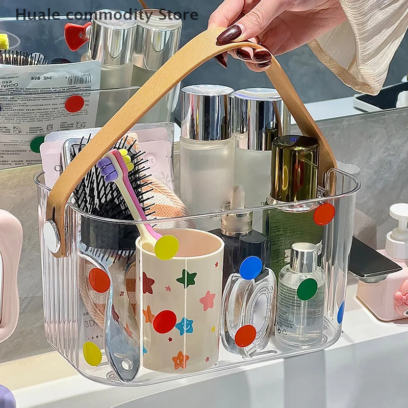 Cosmetische organisator Cosmetische vitrine Cosmetische displayplank Draagbare doucheemmermand met handvat Plastic opbergmand