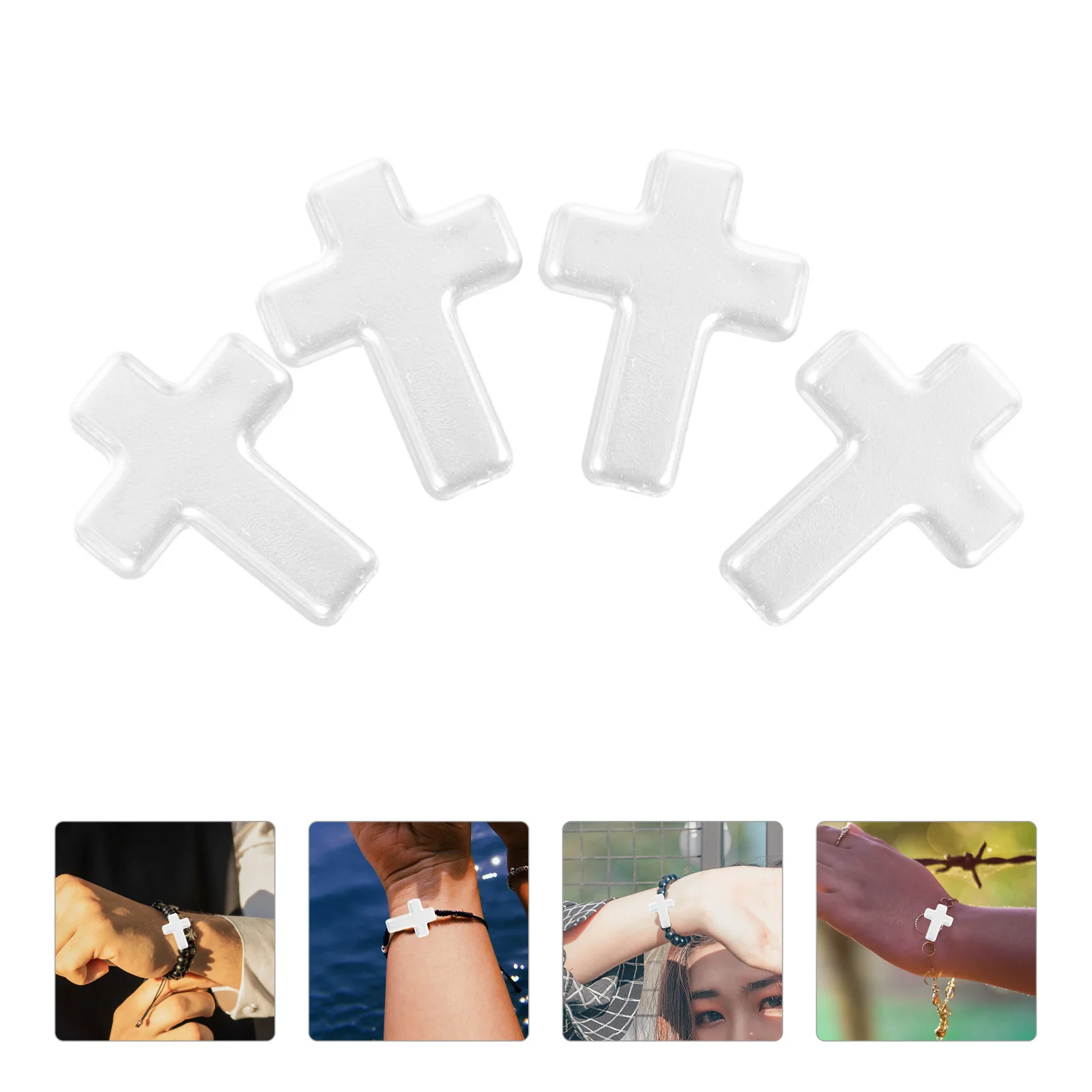 

60 шт. акриловых бусин-разделителей в форме креста для изготовления украшений, браслетов, рукоделия, декоративные рассыпные бусины