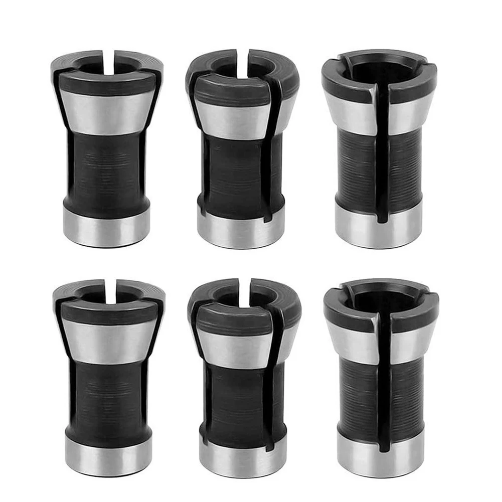 Bit Collet Collet Adapter Black And Silver Carbon Steel Chuck 6/6.35/8mm Router Wood Milling Cutter Wood Router