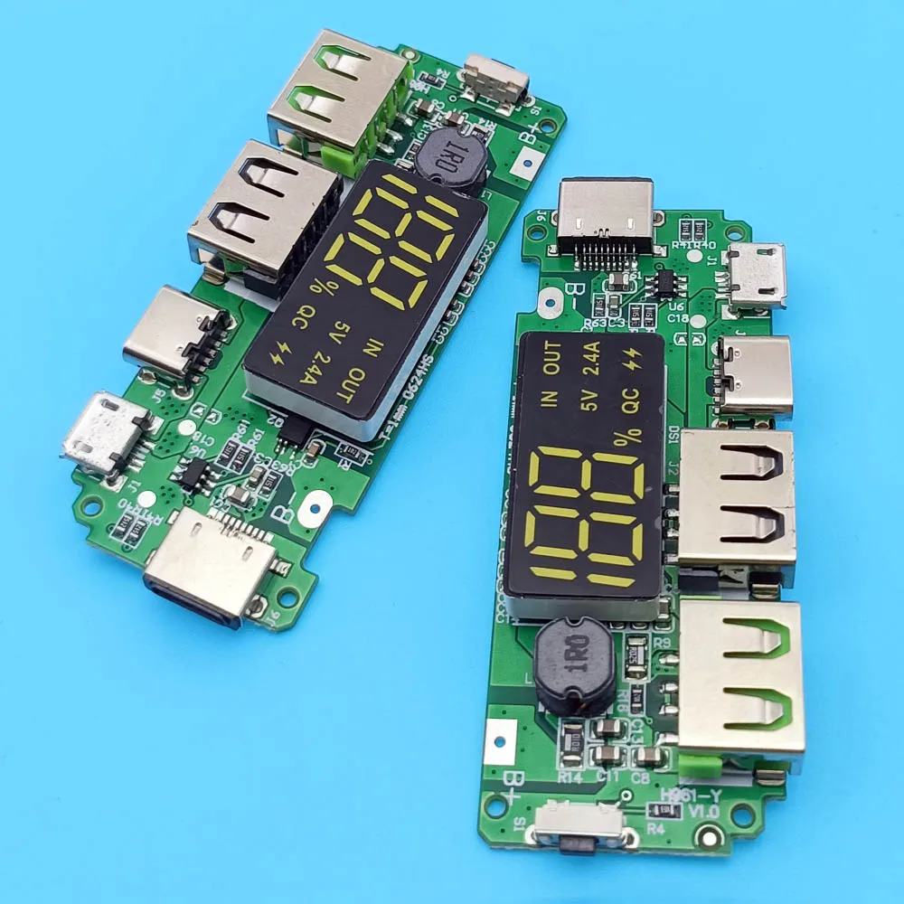 Lithium Battery Charger Board LED Dual USB 5V 2.4A Micro or Type-C USB Mobile Power Bank 18650 Charging Module